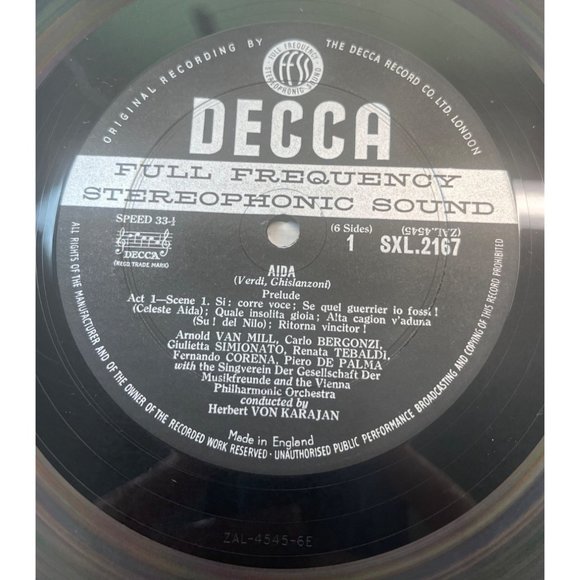 Aida DECCA SXL 2167-8-9 ED1 Tebaldi Verdi Karajan 3LP WBG Wallet Cover - Picture 5 of 11